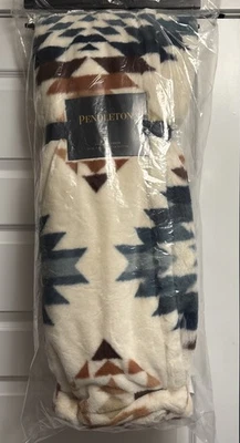 NEW Pendleton Peak Canyon Ivory Sherpa Throw Blanket 50" X 70" Aztec Plush Warm - Image 1 of 4