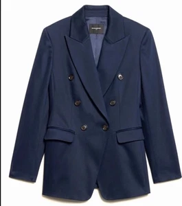 NWT $200 Banana Republic Women’s Icon Blazer Stretch Cotton Jacket Navy 0 PETITE - Picture 1 of 7