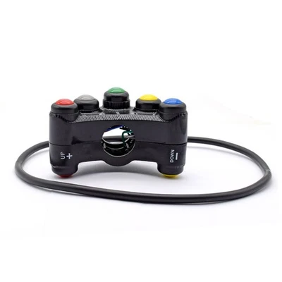 Universal Aluminum Alloy 7/8" Motorcycle 22mm Handlebar Mount Switch 7 Button F - Image 1 of 4