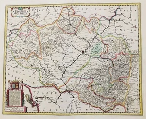 Aragon Zaragoza Espana Spain Spanien mapa grabado map Karte Janssonius 1680 - Picture 1 of 1