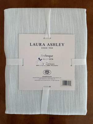 Laura Ashley Arabesque Tablecloth, White 60 in x 120 in - Image 1 of 4