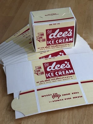 Vintage Dee's Ice Cream Boxes Crystal Spring Farm Brunswick Me Old Store Stock - Image 1 of 4