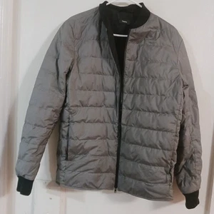Theory Daunen Bomber Puffer Jacke Herren Größe M Packbar Weich Grau - Bild 1 von 11