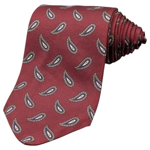 Roger Talbott Tie Mens 56.5" Burgundy Silk Purple Paisley Todd Garland Italy USA - Picture 1 of 8