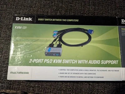D-Link (KVM-121) 2-Port Switch with Audio Support - control 2 computers - Image 1 of 4