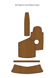 2017 Gekko 6.7 Swim Platform Cockpit Pad Boat EVA Teak Deck Floor Mat Flooring - Picture 1 of 19