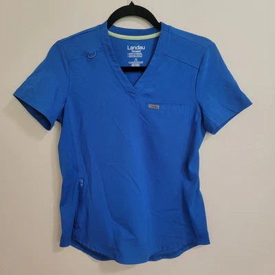 Landau Forward 2-Pocket V-Neck Tuck-In Top Royal Blue Scrub Top SZ XS - Image 1 of 3