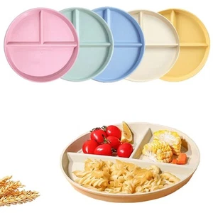 (5 Pack) Portion Control Plate for Balanced Eating, 9" Unbreakable Divided Pl... - Picture 1 of 7