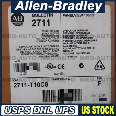Allen-Bradley 2711T10C8 1000 COLOR TERMINAL 10.4-IN 2711-T10C8 RS232 US Free Tax - Image 1 of 2