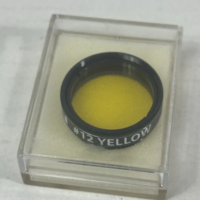 Orion #12 Yellow 1.25” Telescope Filter – Planetary Contrast – With Case - Image 1 of 2