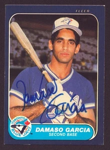 DAMASO GARCIA 1986 Fleer #59 Autogramm signed BLUE JAYS AUTO Yankees d.2020 - Bild 1 von 1