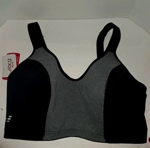 NWT BCG 42DD Training High Impact Support Underwire Sports Bra Black Grey #92651 - Picture 1 of 6