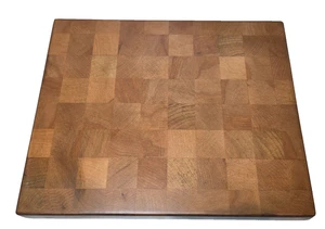 Vintage Ahorn Metzger Block 14,5x12 Schneidebrett kariert Karo Endmaserung (W - Bild 1 von 22