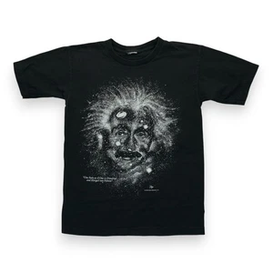 Vintage 1993 Albert Einstein Glow In The Dark Small T-Shirt Space Galaxy ~ Black - Picture 1 of 5