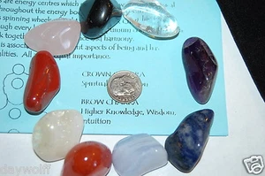 Juego de chakras con bolsa e instrucciones, curación con cristales metafísicos grandes, Reiki, - Imagen 1 de 10