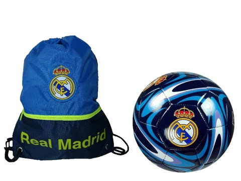 Real Madrid Officially Licensed Soccer Ball Size 5 & Cinch Bag 02-3 Cover