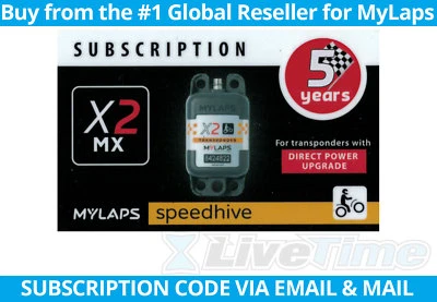 MyLaps X2 Subscription 5-year Renewal Card for MX Direct Power Transponder - Image 1 of 2