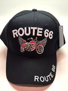 Gorra Hombre Route 66 Motocicleta Ajustable Snapback Gorra Negra Talla Única Nueva - Imagen 1 de 24