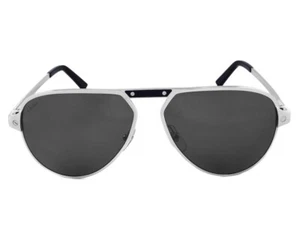 Gafas de sol para hombre CARTIER Pilot lentes plateadas de metal 60-14-140 mm CT0101S 004 - Imagen 1 de 6