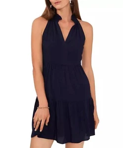 1.STATE Damen Marineblau Ärmellos Split-Neck Cover-Up Kleid Größe Med - Bild 1 von 1