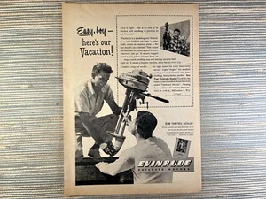 Evinrude Outboard Motor Easy Boy Vacation Milwaukee WI Kid 1946 Vintage Print Ad - Foto 1 di 1