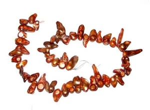 BEAD 15" Strand 14-30mm Bronze Brown Irregular Baroque FRESHWATER PEARLS - Picture 1 of 1