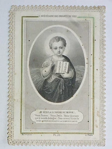 07B21 Antiguo Estampa Piadosa Canivet Ch. Letaille Pl 28 XIX Jesús Por Encaje - Imagen 1 de 2