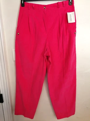 Pantalones Karen Scott Mujer 16 Pana Rosa Vestido Bolsillos Trabajo Carrera Oficina Foto 1 de 4