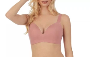 Le Mystere Women's Wireless Bra Size 34B Pink Smooth Shape 360 Contour Cups - Picture 1 of 6