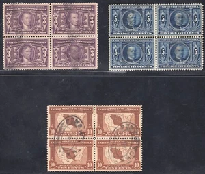 MOMEN: US-BRIEFMARKEN #325-327 BLOCKS GEBRAUCHTES SET #71692 - Bild 1 von 3