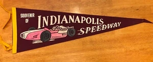 Vintage Indianapolis Speedway Filz Souvenir Wimpel Renngeschichte 27,5 Zoll - Bild 1 von 5