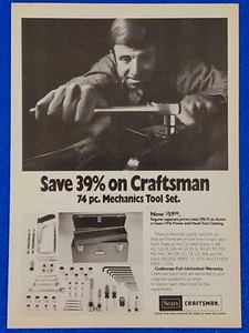Craftsman Tools 1976 74 piezas. JUEGO DE HERRAMIENTAS MECÁNICAS ANUNCIO IMPRESO ORIGINAL SEARS CRAFTSMAN - Imagen 1 de 1