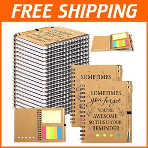 100 Pcs Employee Appreciation Gift Set - Inspirational Notebooks & Bamboo Pens - Picture 1 of 8