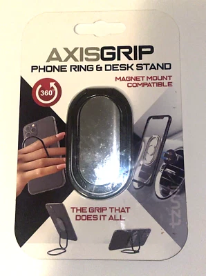 AXISGRIP Phone Ring & Desk Stand 360° - Black - NEW - Image 1 of 2