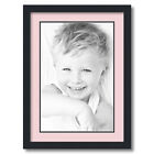 ArtToFrames Matted 16x22 Black Picture Frame with 2" Double Mat, 12x18 Opening