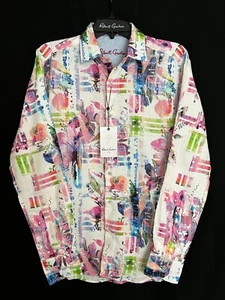 Robert Graham CALDWELLS Pastel Linen Blend $198 Small NWT Classic Fit Free ship - Picture 1 of 8