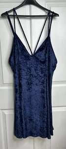 Camisón Petra Fashions terciopelo para mujer 2XL corto quimise babydoll azul vintage - Imagen 1 de 7