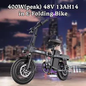 Hikeep Folding EBike 400W Motor 22 MPH Commuter 48V 13AH Battery 14''inch Tire - Picture 1 of 9