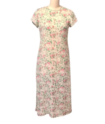 Vestido Lauren Ralph Lauren 100% Seda Floral Hada Casa Núcleo Talla 18W Preppy Foto 1 de 4