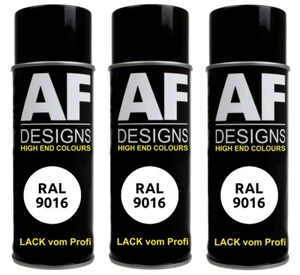 3x RAL Lackspray Buntlack Sprühdose Spraydose RAL9016 VERKEHRSWEISS glänzend mat - Bild 1 von 2