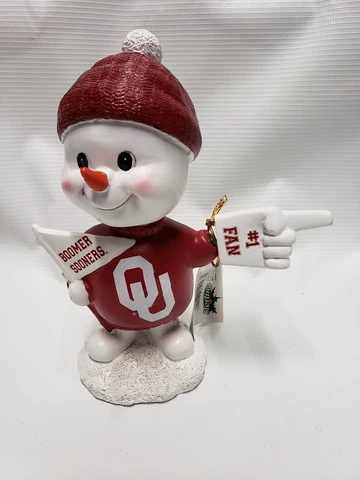 University of Oklahoma Sooners Snowman Bobblehead NEW Cover