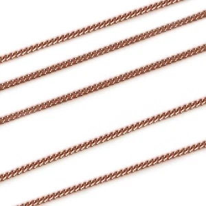 Cadena de acero enchapada en oro rosa plata esterlina de 1 mm, a granel por pie sin terminar - Imagen 1 de 3