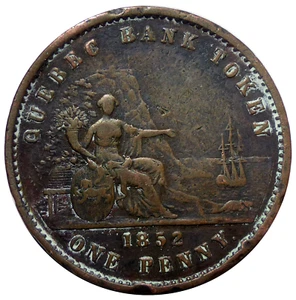 Token Bas-Canada 1 Penny 2 sous 1852 - Picture 1 of 2