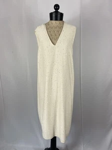 AKRIS Size Large Embellished White Sleeveless Midi Dress - Picture 1 of 4