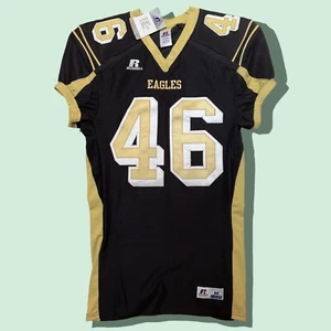 Russell Athletic Dri Power Eagles Football Jersey Sewn #46 Medium - Black & Gold - Picture 1 of 6