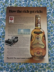 Vintage 1974 Grand Macnish Scotch Print Ad How The Rich Get Rich - Picture 1 of 7