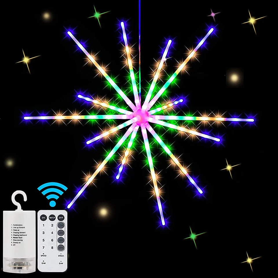Battery Box Hanging Firework Lights Waterproof Path Lawn Garden Lamp With Remote - Image 1 of 4