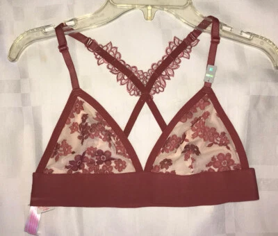 Bralette Triángulo Encaje Rosa Malva Victoria's Secret Sin Forro Talla M 36B Foto 1 de 4