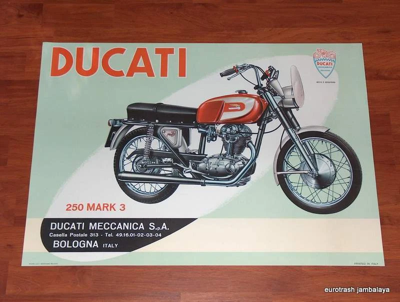 Ducati 250 Mark 3 / Scrambler TWO POSTER SET Single bevel — 第 1/1 张图片