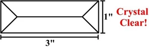 Stained Glass Supplies - 1x3 Bevels - Box of 30 - Clear - Picture 1 of 1